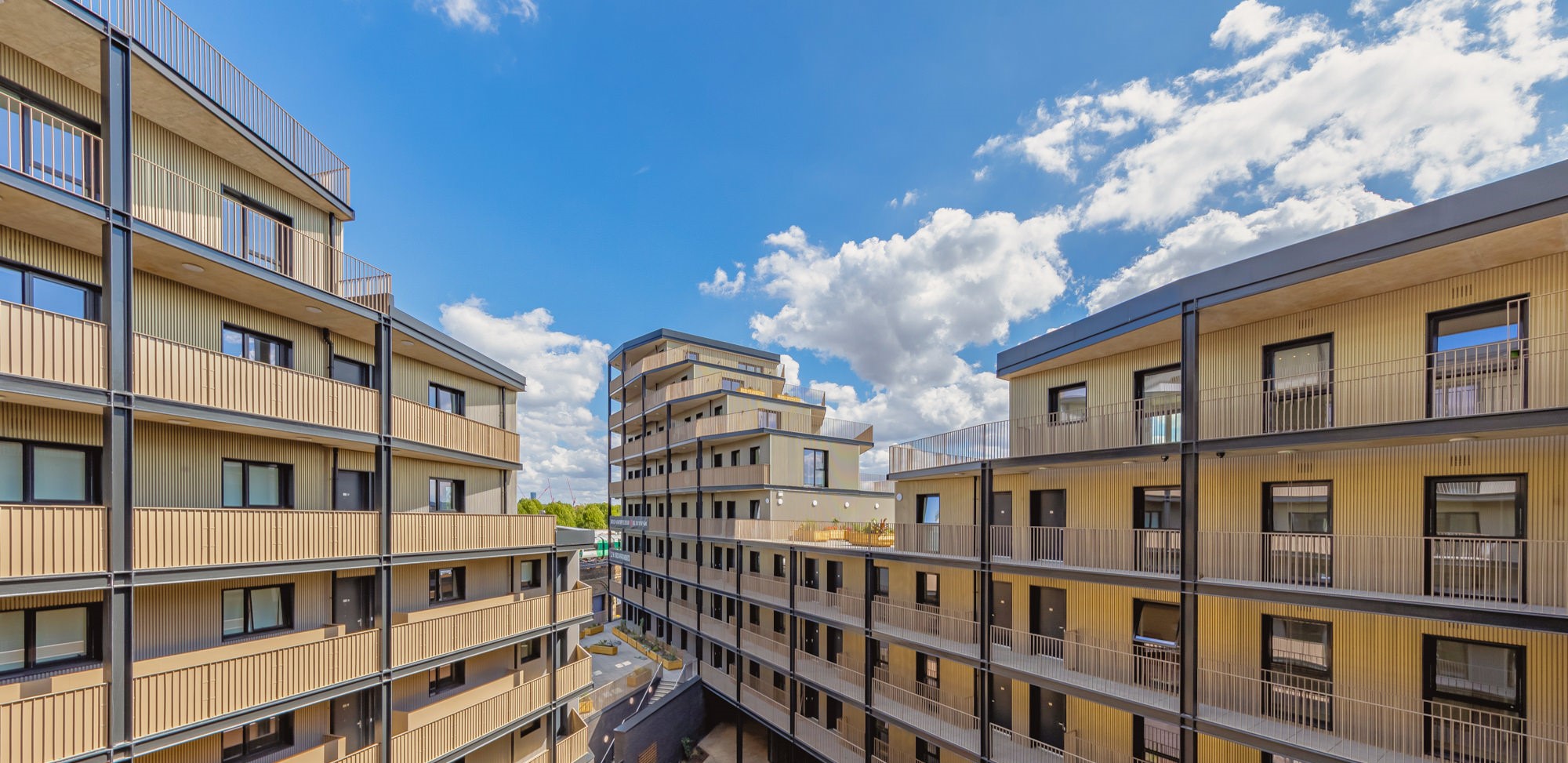 Drone shot of internal courtyard