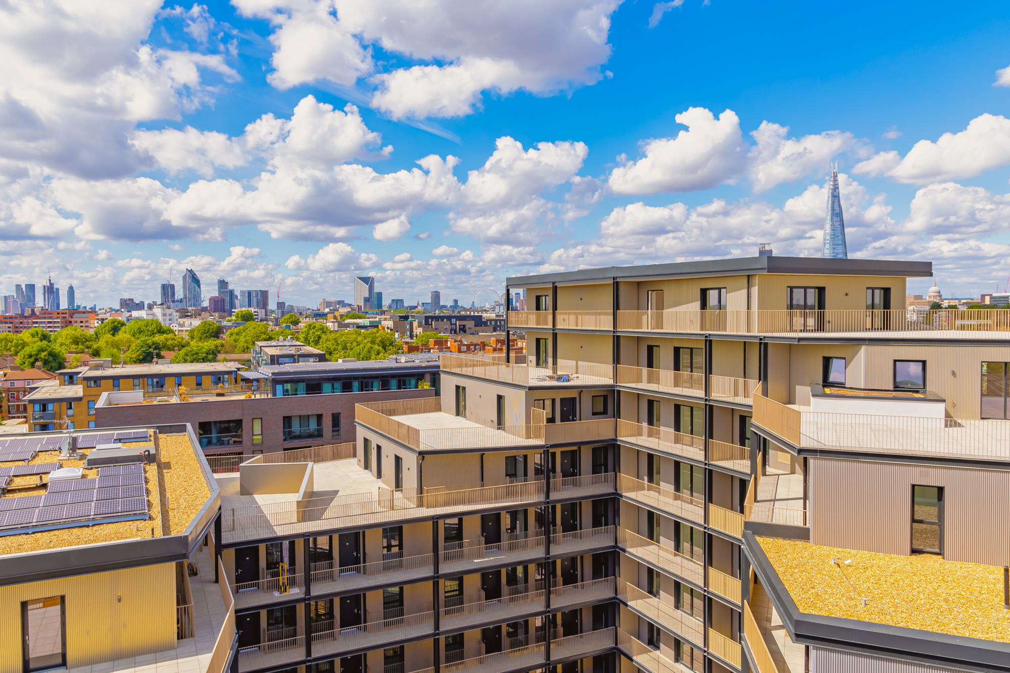 Drone shot looking west